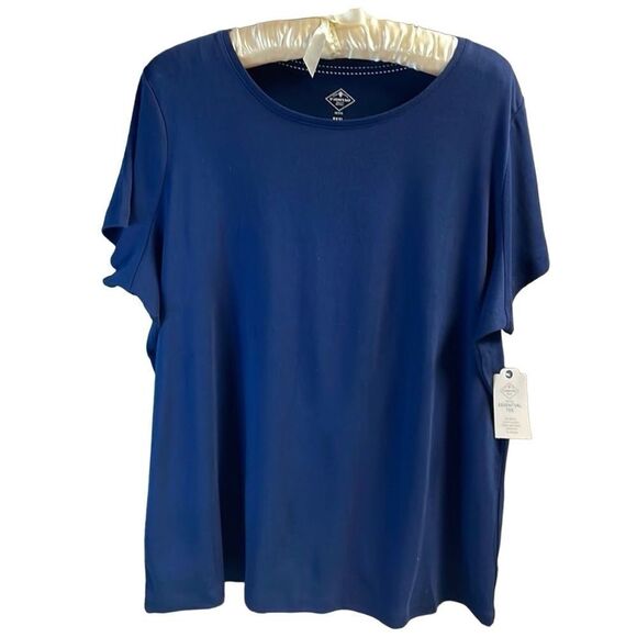 St. John’s Bay Ladies Basic Pullover Scoop Neck Top Size PXXL Navy Blue NWT - Picture 1 of 5